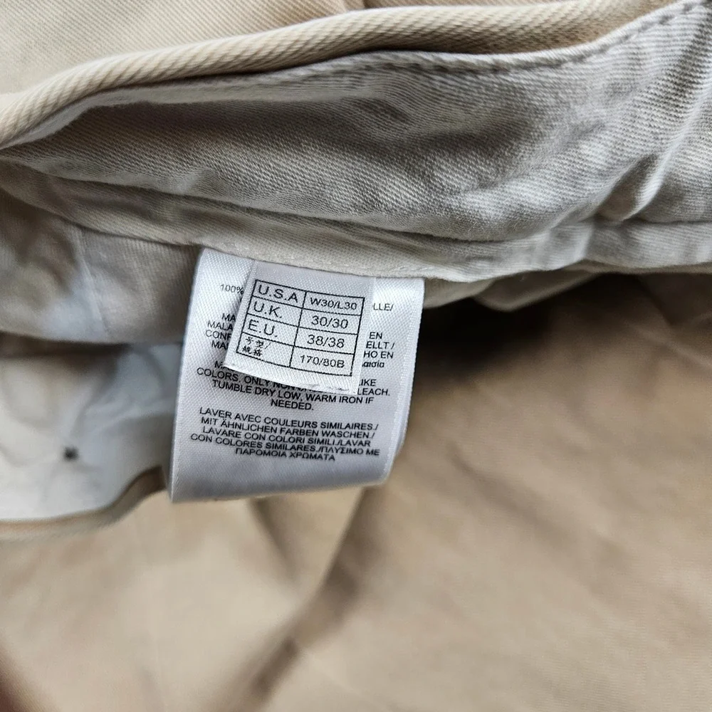 Brooks Brothers 346 Advantage Chino Clark Fit Khaki Pants Mens 30 Tan Cotton
